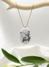 Collier doré et Howlite extra