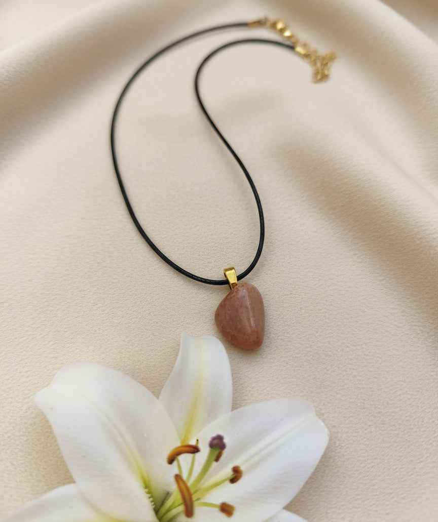 Collier et Pierre de soleil roulée qualité AA au choix