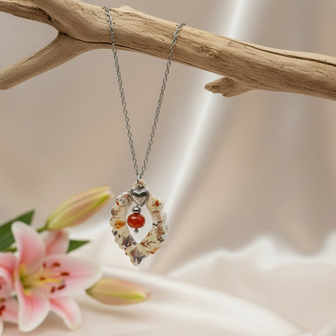  collier chaîne argentée cornaline