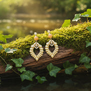 Boucles d'oreilles en pierre de lune et polymère
