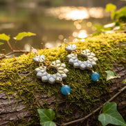 Boucles d’Oreilles Rosa Apatite en doré