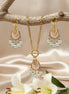 parure doré en pierre aigue marine
