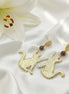 Boucles d'oreilles chat, pierre de lune, polymère
