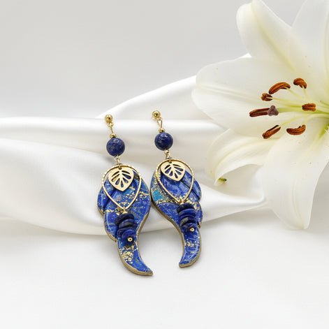 boucles d oreilles lapis lazuli bleu