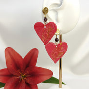 Boucles d'oreilles doré Valentine et grenat