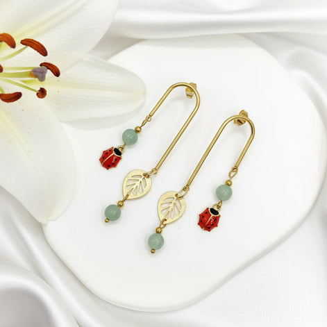 Boucles d'oreilles doré entre terre et ciel, modèle au choix