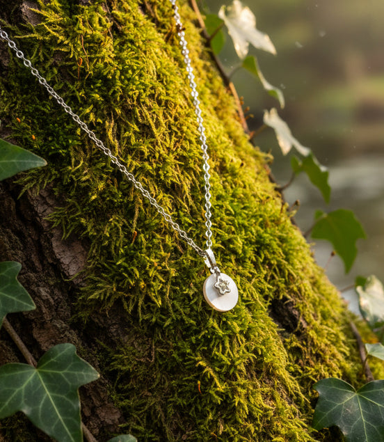 Collier argenté et sa nacre naturelle