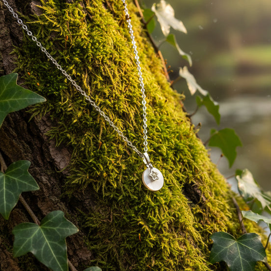 Collier argenté et sa nacre naturelle
