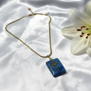 collier apatite bleu rectangle