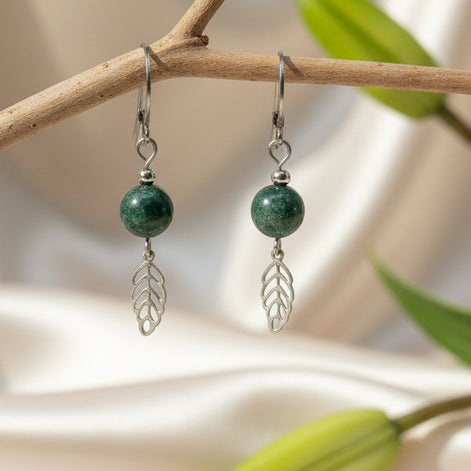boucles d oreilles argenté et pierre 70