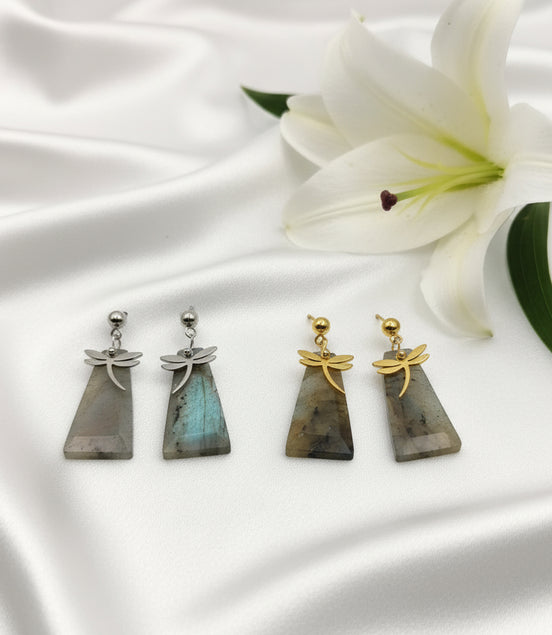 boucles d oreille en labaradorite