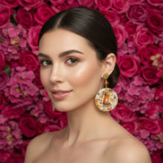 Boucles d'oreilles renard doré et cornaline facettée