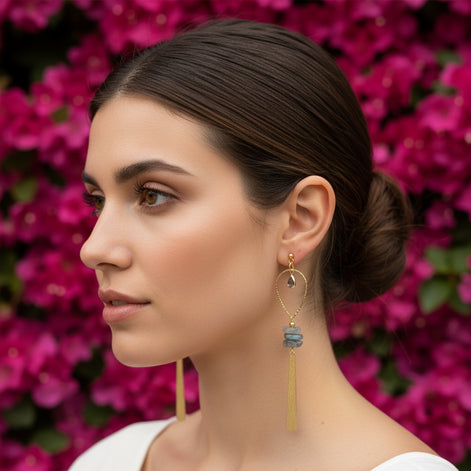 boucles d oreilles en pierre