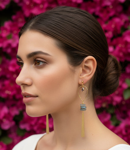 boucles d oreilles en pierre