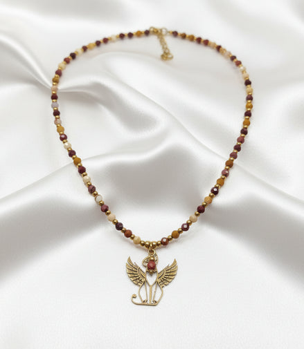 jaspe mokaite collier artisanale