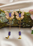 Boucles d'oreilles dorées papillon, hématite et polymère