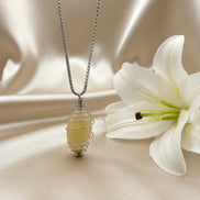  Collier spirale argent pendentif calcite orange en spirale argent pierre naturelle