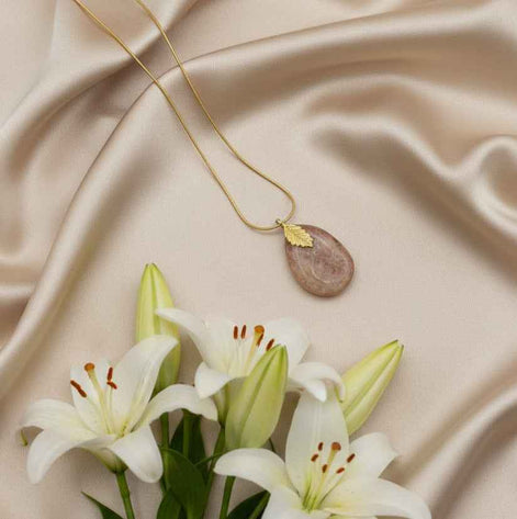 Collier et Pierre de soleil roulée qualité AA au choix