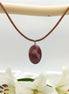 Collier Jaspe Mokaïte violette, Collier cuir naturel et pierre naturelle