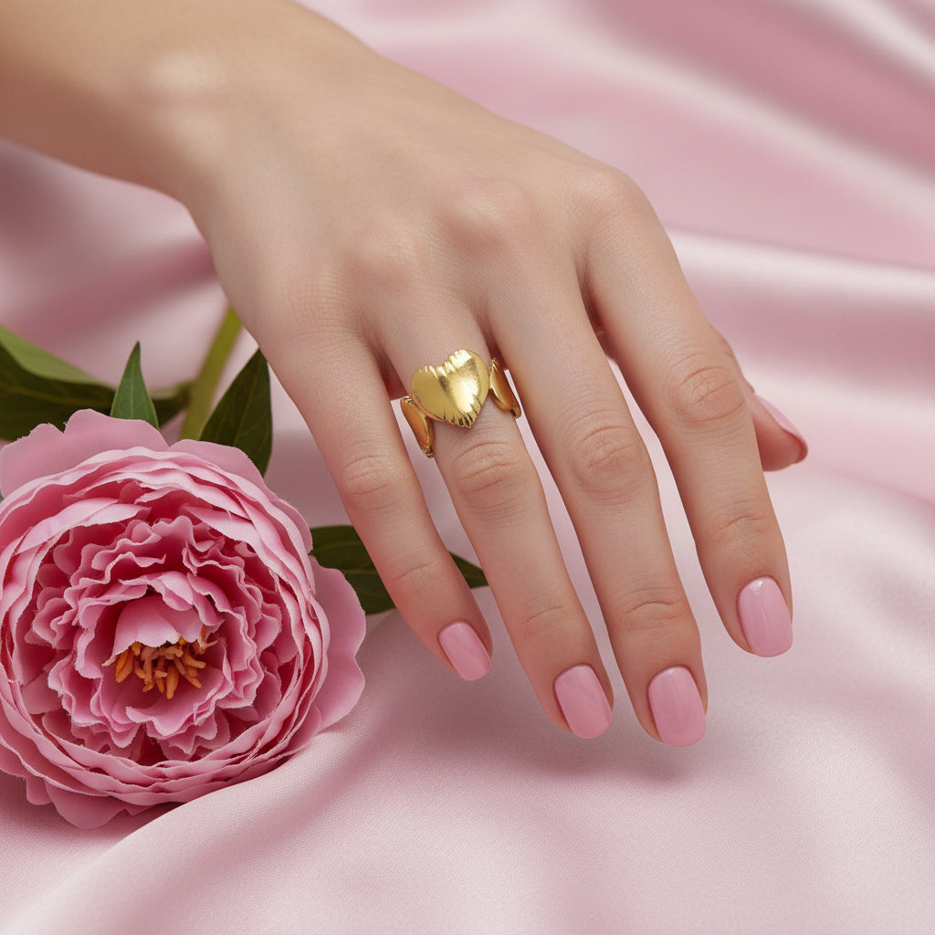 Bague doré en acier inoxydable