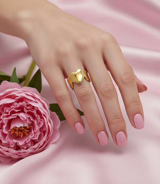 Bague doré en acier inoxydable