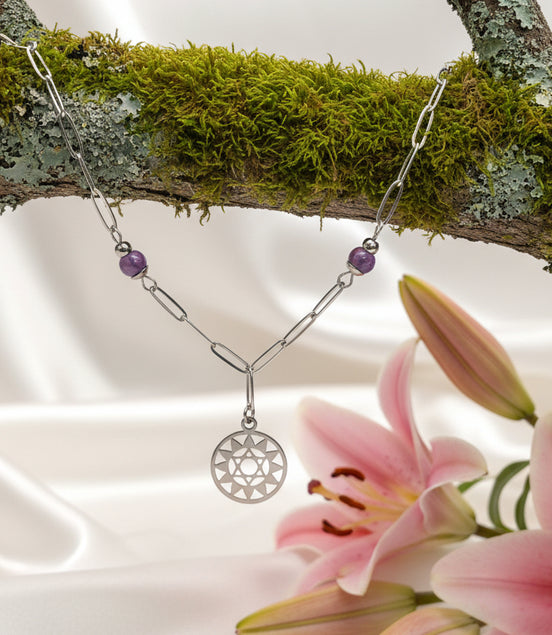 collier chakra amethyste