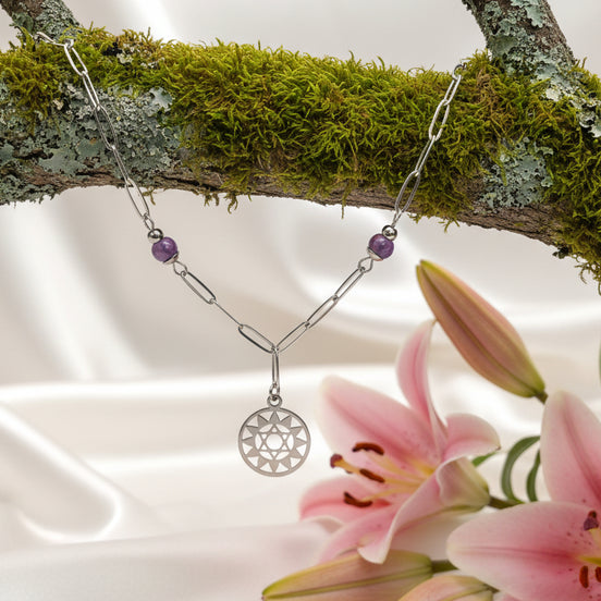 collier chakra amethyste