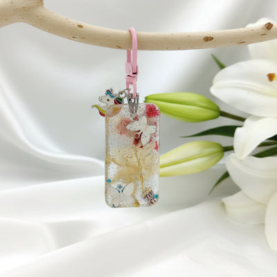 Porte clé féerique en quartz rose