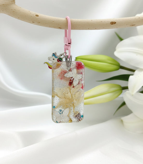 Porte clé féerique en quartz rose
