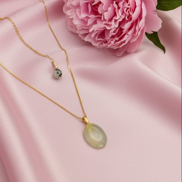 collier doré prehnite
