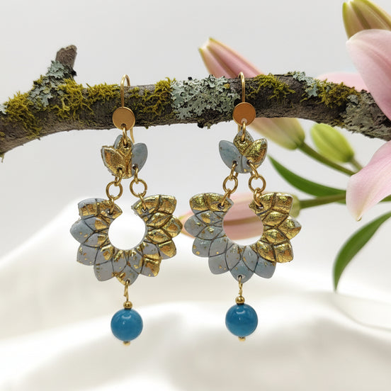 Boucles d’Oreilles Rosa Apatite en doré
