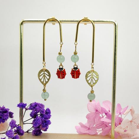 Boucles d'oreilles doré entre terre et ciel, modèle au choix