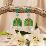 boucles d'oreilles coeur bleu