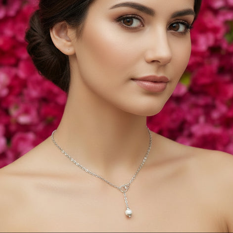 collier fin minimaliste avec perle