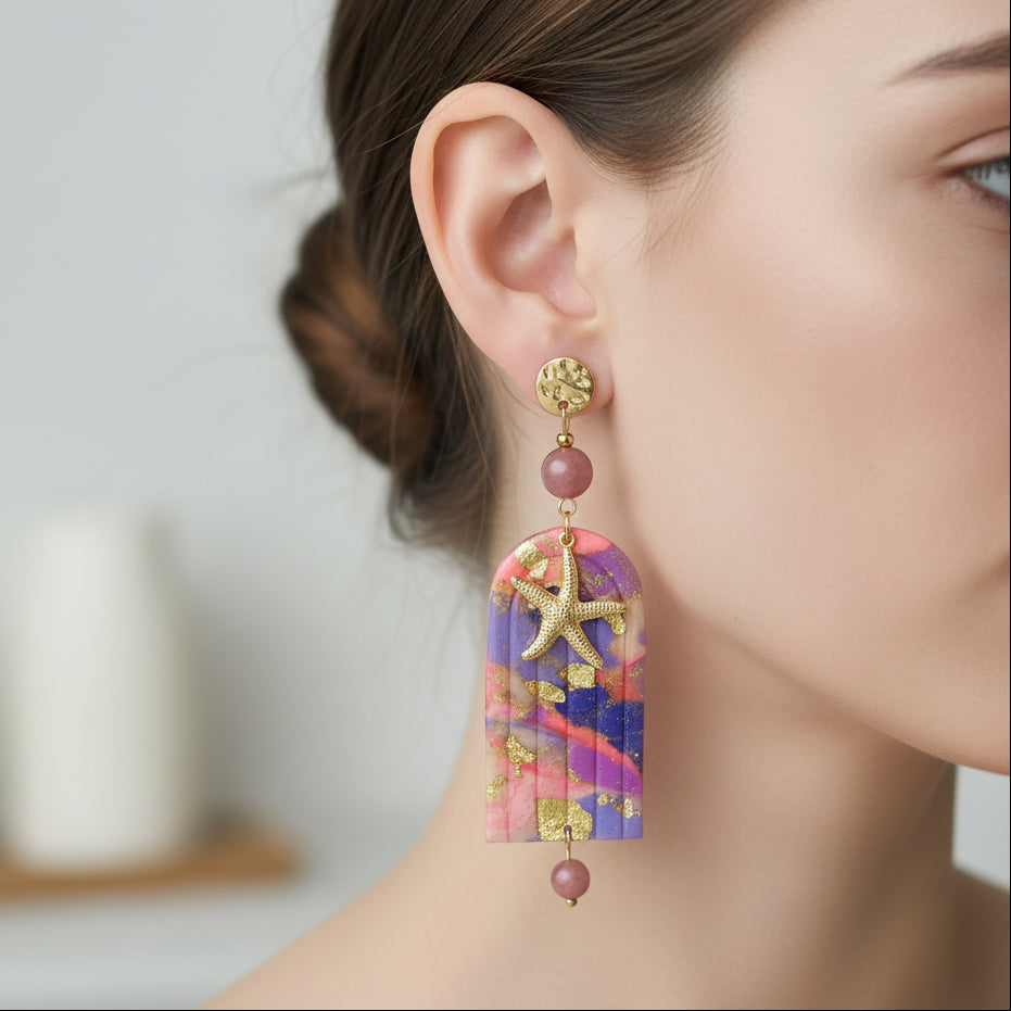 boucles d oreilles rose st valentin 