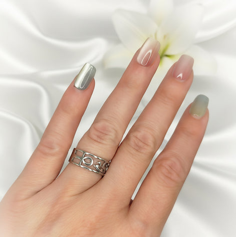 Bague Horus Ankh en acier inoxydable