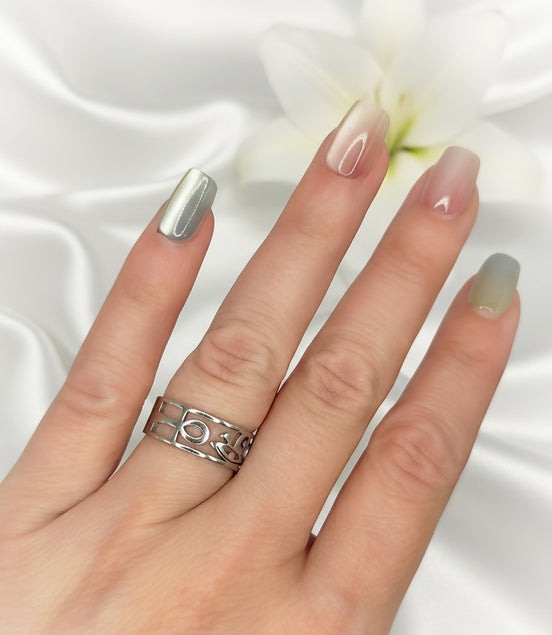 Bague Horus Ankh en acier inoxydable