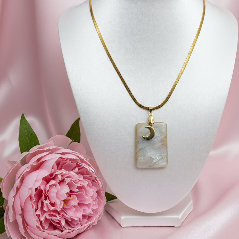 pierre de lune blanche rectangle