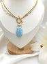 Collier court en larimar extra