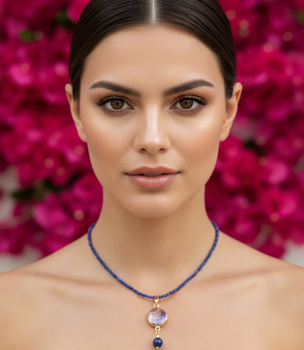 bijou femme en pierre lapis lazuli