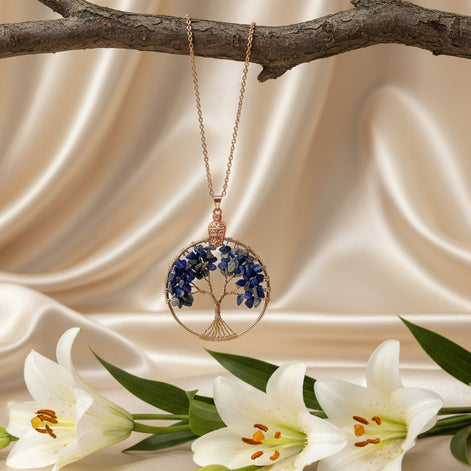 collier doré lapis lazuli 