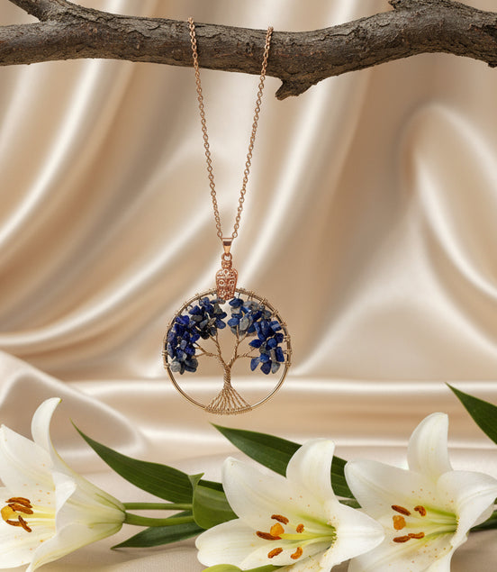 collier doré lapis lazuli 