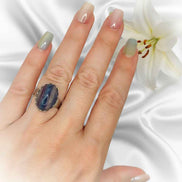Bague en fluorite et acier inoxydable