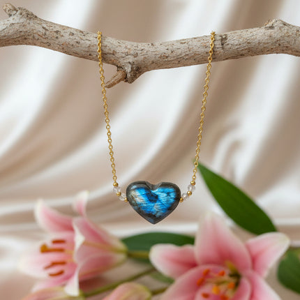 collier coeur abradorite