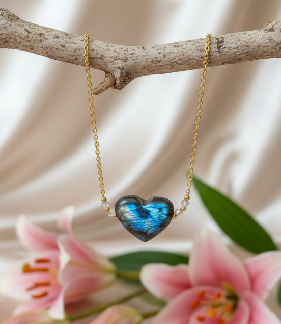 collier coeur abradorite