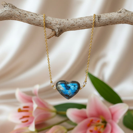 collier coeur abradorite