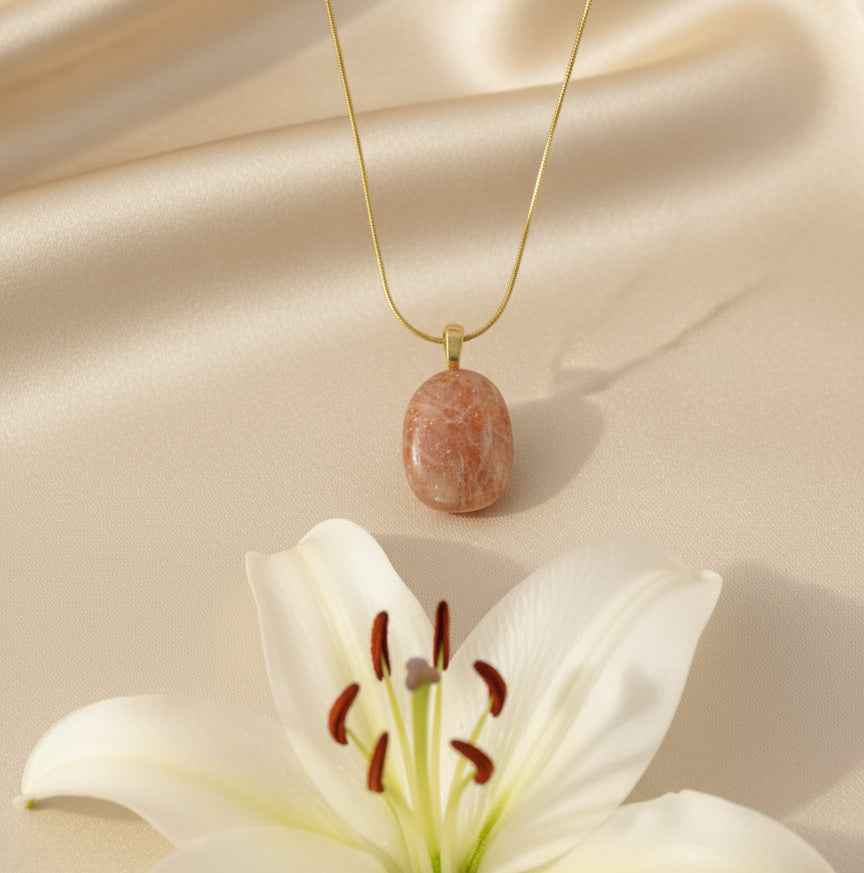 Collier et Pierre de soleil roulée qualité AA au choix