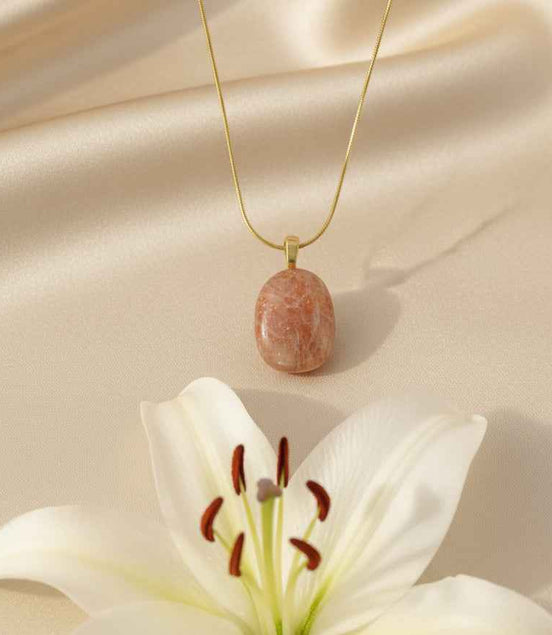 Collier et Pierre de soleil roulée qualité AA au choix