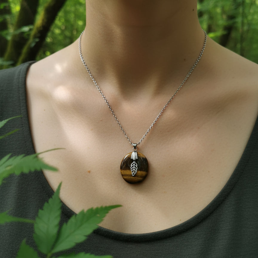 collier oeil de tigre rond