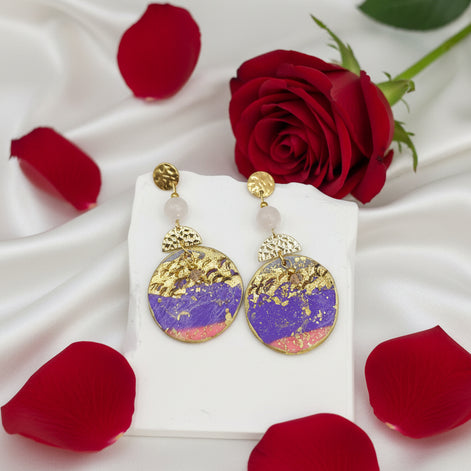 boucles d oreilles dorée coucher de soleil